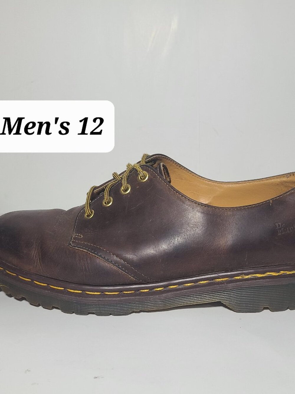 Vintage Dr Martens (1561 59) Oxford Brown Men's Shoes Size 12 Made in England